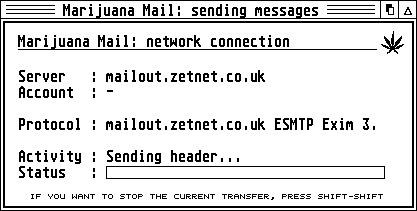 [Screen-shot: Mail sending progress]